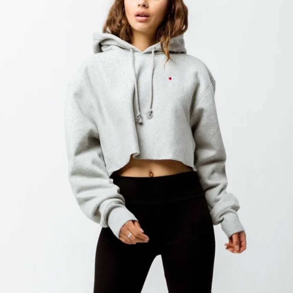 Champion Women's Cropped Pullover Hoodie Reverse Weave Cropped Hooded Sweatshirt